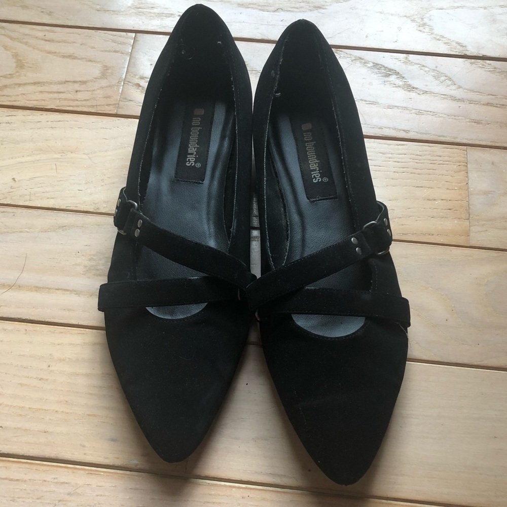 Velvet pointed flat.